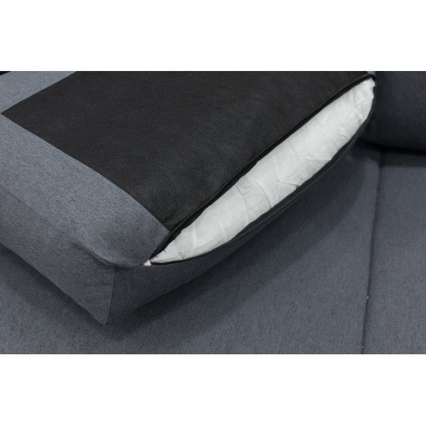 U-soffa Solna v�ndbar - 367 cm - m�rkgr�