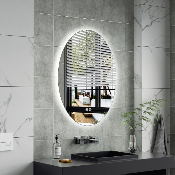 Peili - Arezzo | Soikea | LED-valaistus, himmennettävä ja huurtumaton Peili - Arezzo | Soikea | LED-valaistus, himmennettävä ja huurtumaton