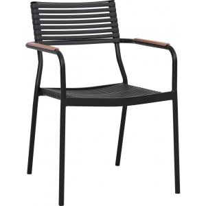 Gartenstuhl aus Kunststoff und Metall, stapelbar, schwarz oder braun, Pino