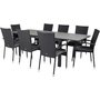 Prssebo Matgrupp (160x100) - Svart/Gr - 8 Stolar