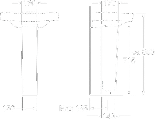 Gustavsberg 2920, pelare, porslin - till Nautic, Logic och Nordic Gustavsberg 2920, pelare, porslin - till Nautic, Logic och Nordic