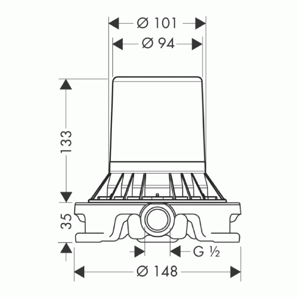 Hansgrohe Axor Starck Indbygningsdel til 2-grebs håndvaskarmatur til gulvlægning Hansgrohe Axor Starck Indbygningsdel til 2-grebs håndvaskarmatur til gulvlægning