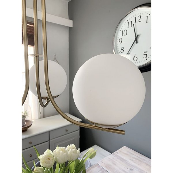 Orfeus taklampa - Matt m�ssing/opalvit