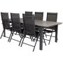 Prssebo Matgrupp (224x100) - Svart/Gr - 6 Stolar