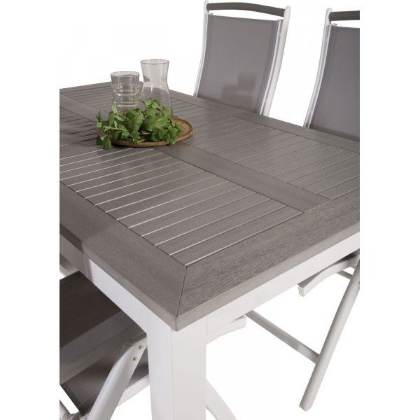 Ekenäs Matgrupp (160x90) - Vit/Grå - 4 Stolar Ekenäs Matgrupp (160x90) - Vit/Grå - 4 Stolar