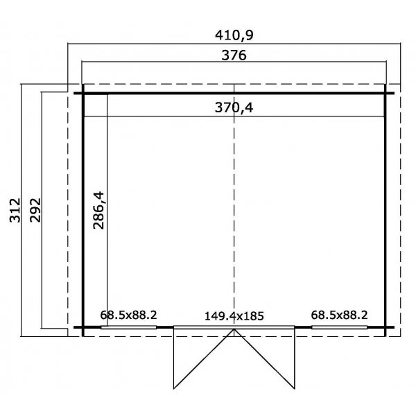 Friggebod Dallas - 10,6 m² - 28 mm trä Friggebod Dallas - 10,6 m² - 28 mm trä