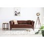 Soffa 3-sits brun vintage PU 198 cm - Heritage