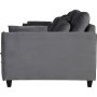 Sofa 250 cm bred mørkegrå fløjl 114 cm dyb Sofa 250 cm bred mørkegrå fløjl 114 cm dyb