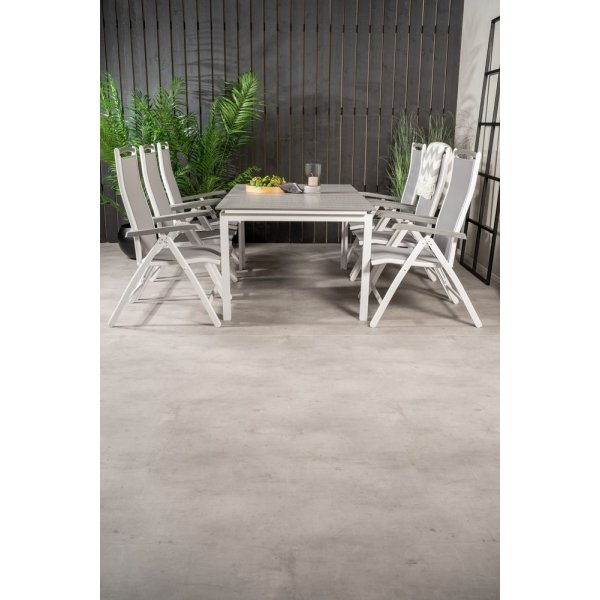 Prässebo Matgrupp (160x100) - Vit/Grå - 6 Stolar Prässebo Matgrupp (160x100) - Vit/Grå - 6 Stolar