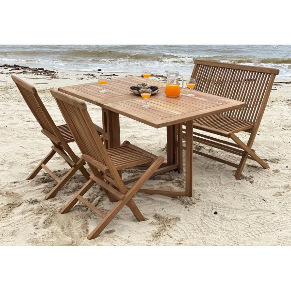 Saltö taitettava teak ulkosohva + Tekstiilien kyllästäminen ulkokalusteisiin Saltö taitettava teak ulkosohva + Tekstiilien kyllästäminen ulkokalusteisiin