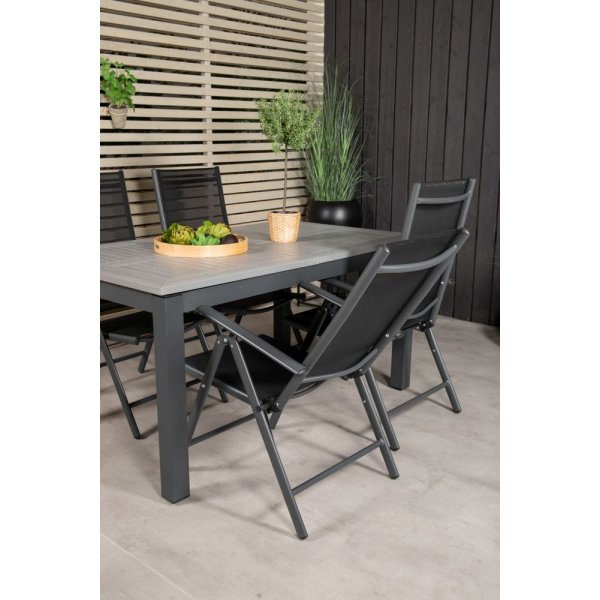 Ekenäs Spisegruppe (152x90) - Sort/Grå - 4 Stole Ekenäs Spisegruppe (152x90) - Sort/Grå - 4 Stole