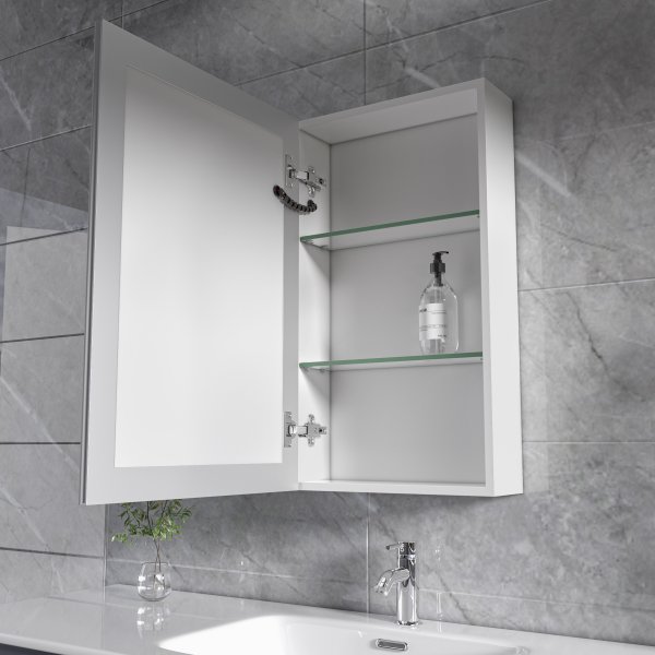 Glanz spejlskab med dmpbart lys - 40 cm