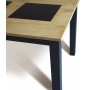 Matbord 180x90 cm ek med svarta plattor