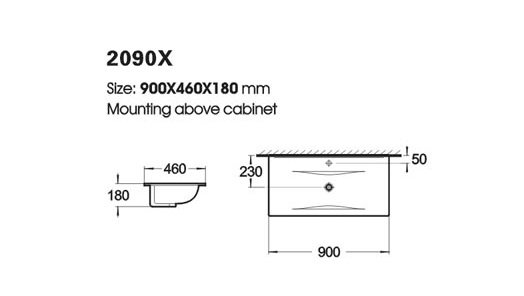 Badrumsmbler Torino 90 - Vitt med spegelskp