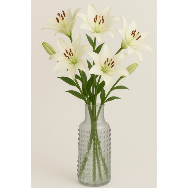 Blomvas i glas 30 cm h�g