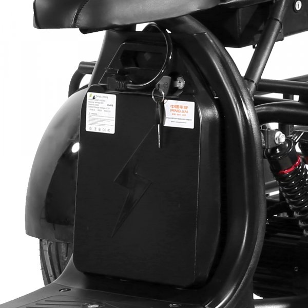 Kolmipyöräinen sähköskootteri - musta 2000W + Lukkoketju Kolmipyöräinen sähköskootteri - musta 2000W + Lukkoketju