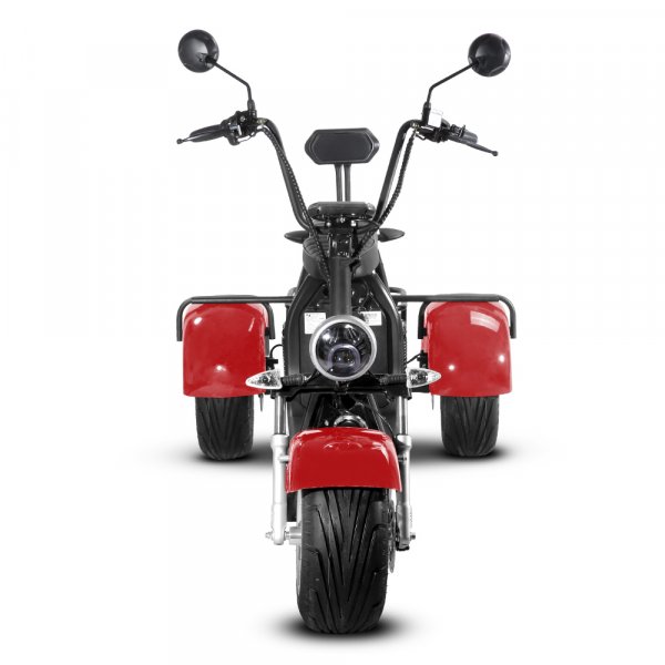 Trehjulet Elscooter - Rød 2000W + Låse kæde Trehjulet Elscooter - Rød 2000W + Låse kæde