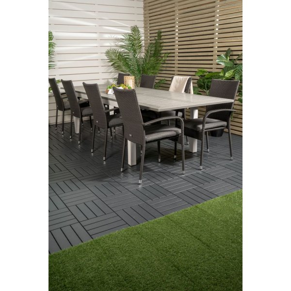 Ekenäs Matgrupp (224x100) - Svart/Grå/Vit - 8 Stolar Ekenäs Matgrupp (224x100) - Svart/Grå/Vit - 8 Stolar