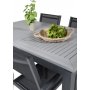 Ekens Spisegruppe (152x90) - Sort/Gr - 4 Stole