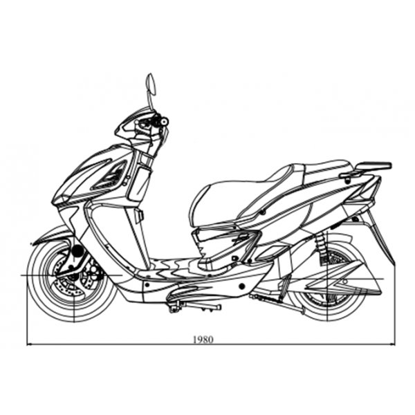 Elmoped - 2000W Svart + Låskätting Elmoped - 2000W Svart + Låskätting