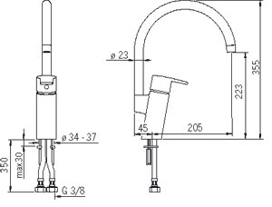 Oras Køkkenarmatur Cubista 2838F Oras Køkkenarmatur Cubista 2838F