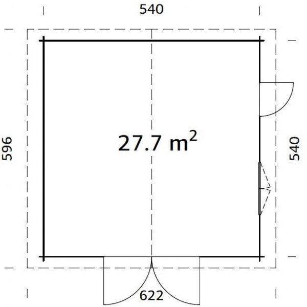 Garage Roger med slagport - 27,7 m² Garage Roger med slagport - 27,7 m²