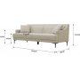 Soffa 3-sits beige modern - Hanna