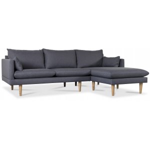 Kleo soffa med divan - M�rkgr�