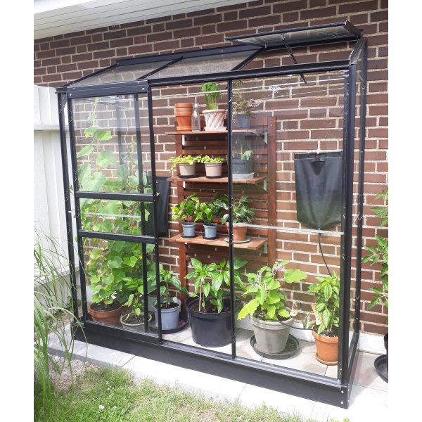 Wandgewächshaus Pluto - 1,3 m² + Gewächshausreinigung Wandgewächshaus Pluto - 1,3 m² + Gewächshausreinigung