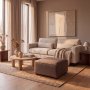 1 Soffa 218 cm Ljusbeige Avtagbar klädsel - Montana