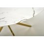 Raymond matbord �100 cm - Vit marmor/guld