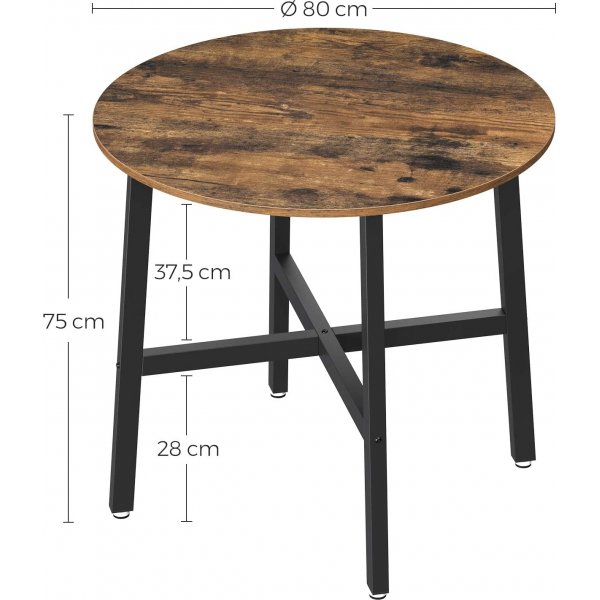 Matbord �80 cm - Brun/svart