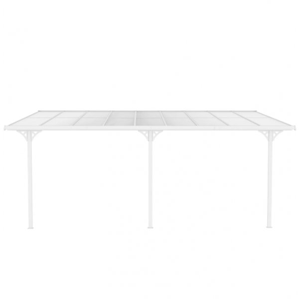 Altantak 5,6x2,5 m | Aluminiumram med UV-skyddad kanalplast | Vit