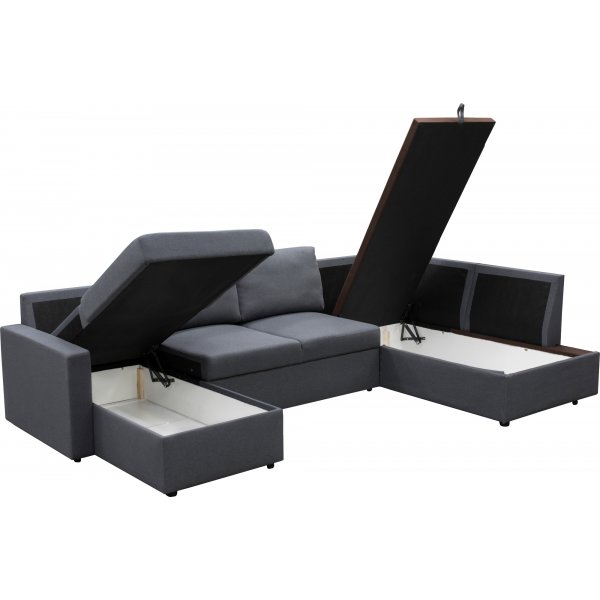 B�ddsoffa U-modell m�rkgr� - T�rn�