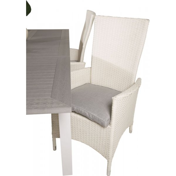 Ekenäs Matgrupp (160x90) - Vit/Grå - 6 Stolar Ekenäs Matgrupp (160x90) - Vit/Grå - 6 Stolar