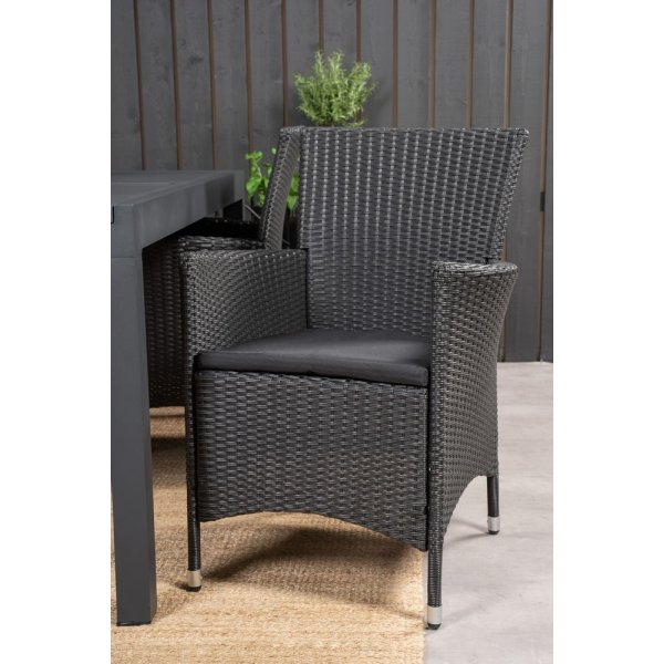 Holma Matgrupp (160x100) - Svart - 4 Stolar