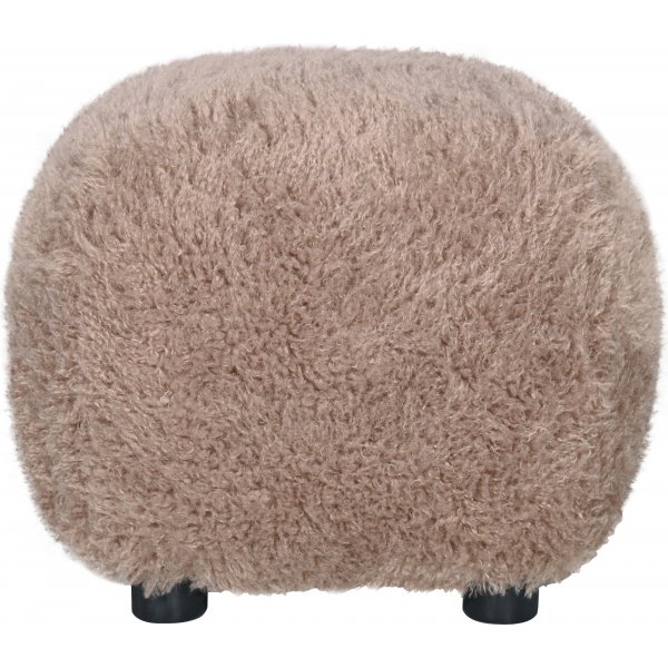 Fluffy sittpuff i brungr�tt h�rigt tyg