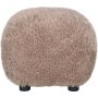 Fluffy sittpuff i brungr�tt h�rigt tyg