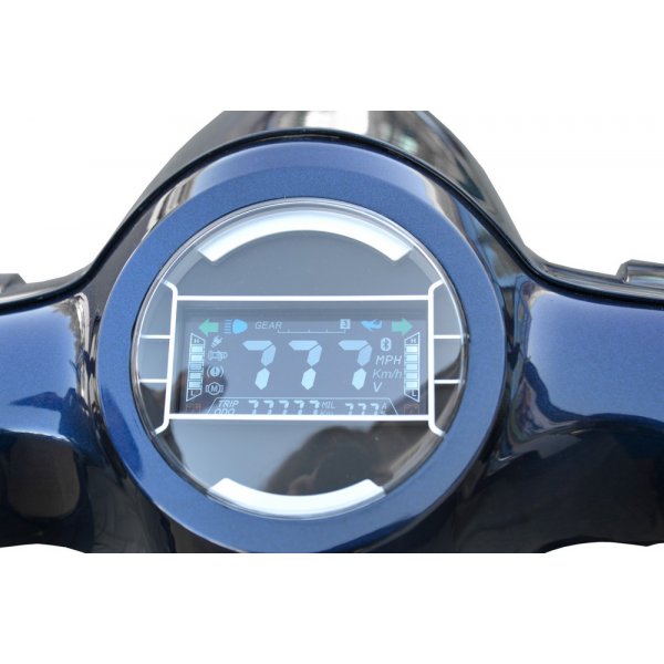 Elmoped 3000 W - blå + Låskätting Elmoped 3000 W - blå + Låskätting