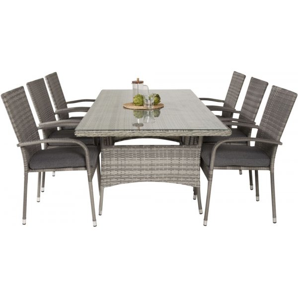 Holmstorp Matgrupp (200x100) - Gr� - 6 Stolar