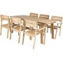 Malmby Matgrupp (180x90) - Natur - 6 Stolar