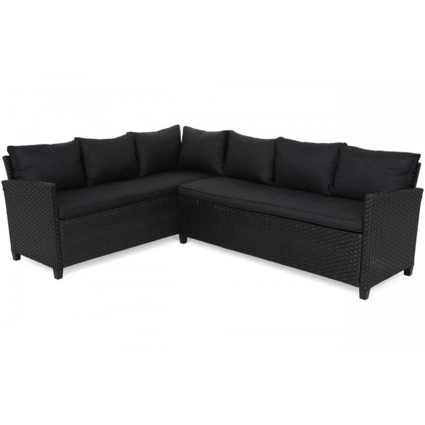 Hjrnesofa Lagos med bord - Mrkegr/gr meleret