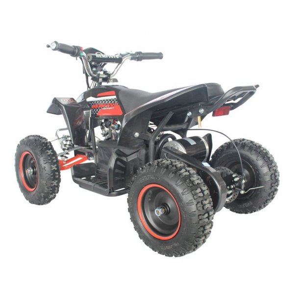 Elektrisk Fyrhjuling - Svart/röd 500W + Låskätting Elektrisk Fyrhjuling - Svart/röd 500W + Låskätting