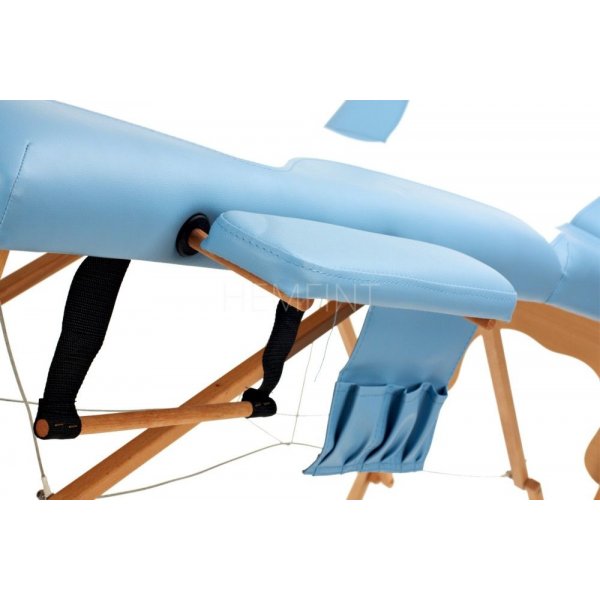 Massageb�nk med tr�ben - 3 zoner - Tv�f�rgad