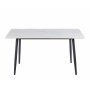Inez matbord med keramisk vit matt marmor - 140x80 cm