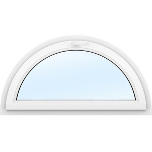 PVC-fönster | Halvmåne Öppningsbart | 3-glas - Klarglas, Vit