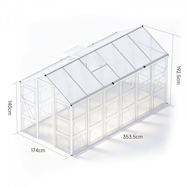 Växthus Harmony 6,6 m² aluminium polykarbonat Gardeney Växthus Harmony 6,6 m² aluminium polykarbonat Gardeney