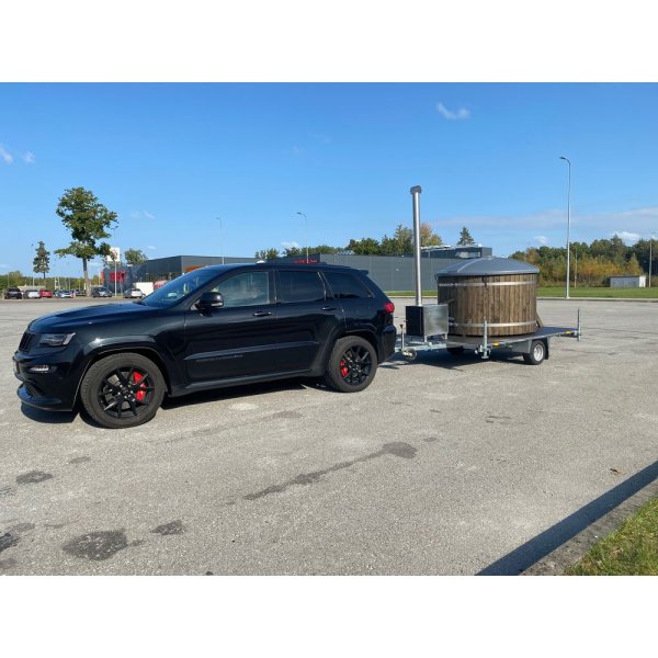 Badtunna på släpvagn - Elduppvärmning - 180Ø Badtunna på släpvagn - Elduppvärmning - 180Ø