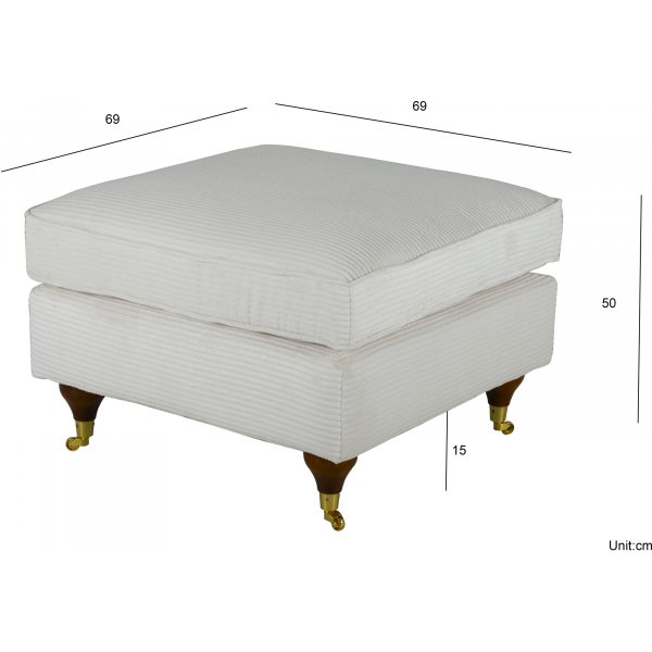Fotpall Howard - Beige manchester