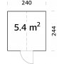 Drivhus Emilia med fundament 5,4 m - Grbehandlet tr - Hrdet glas